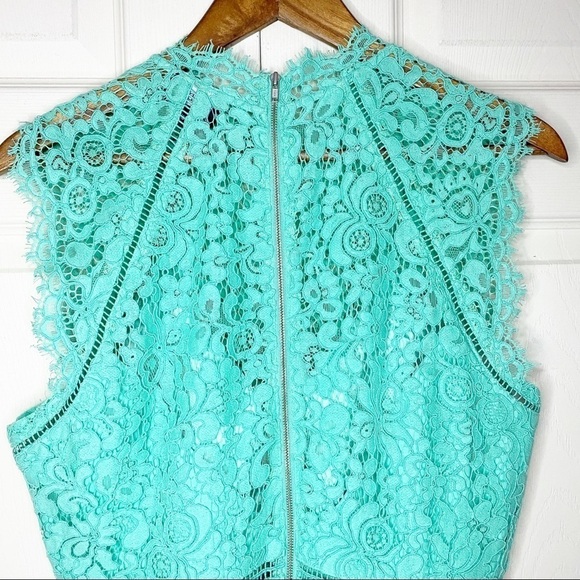Bardot NWOT Lace Sheath Mint Green Cocktail Dress - Picture 9 of 10